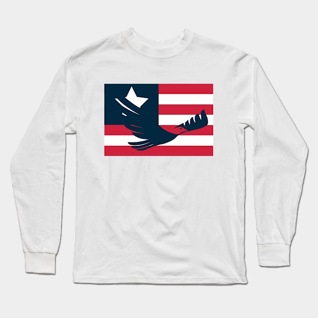 American Eagle with Minimal Flag 🦅 Long Sleeve T-Shirt by parazitgoodz